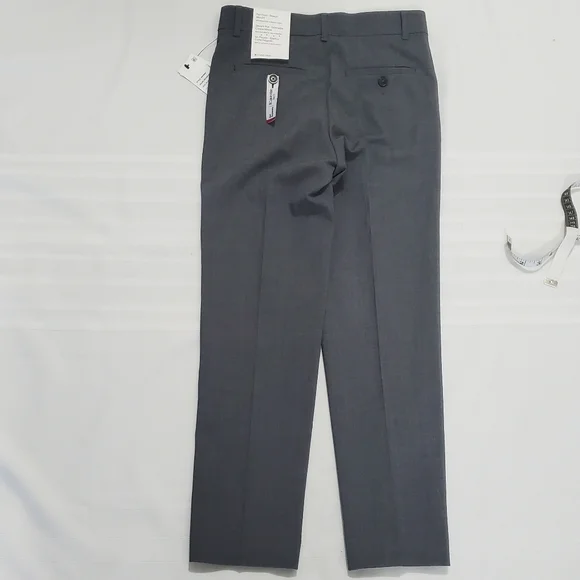 NWT Calvin Klein Boys Flat Front-Stretch Slim Fit Dress Pants Oxford Grey - Picture 6 of 8